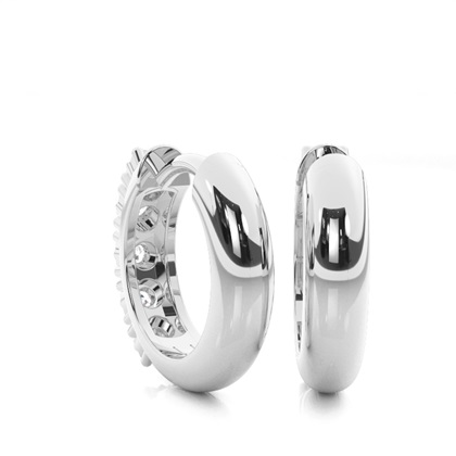 Illusion Plate Prong Setting Round Diamond Hoop Earrings