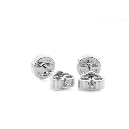 Micro Prong Setting Round Diamond Stud Earring