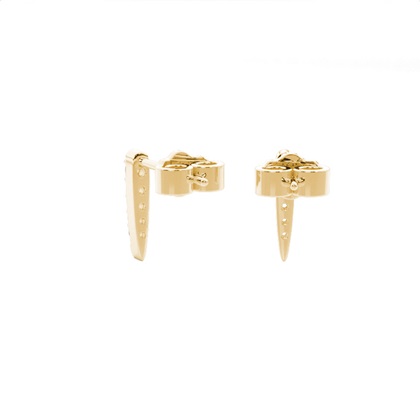 Plate Prong Setting Round Diamond Stud Earring