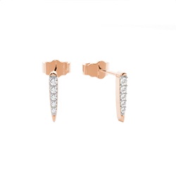 Plattenzinkeneinstellung runder Diamant-Ohrstecker
