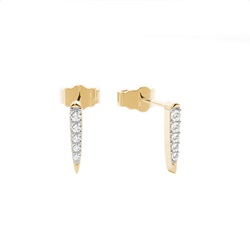 Plate Prong Setting Round Diamond Stud Earring