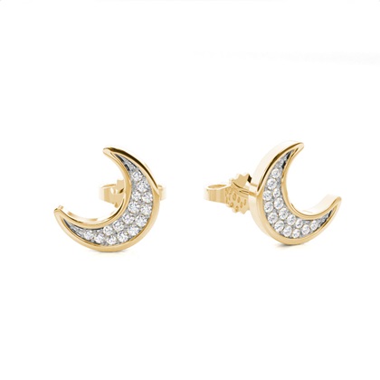 Pave Setting Round Diamond Stud Earring