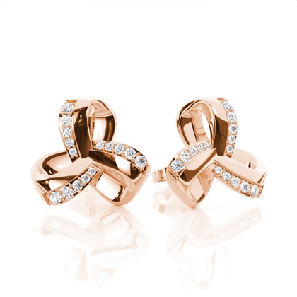 Plate Prong Setting Round Diamond Stud Earring