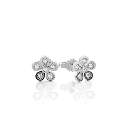 Micro Prong Setting Round Diamond Stud Earring