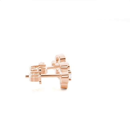 Lünette Einstellung runder Diamant-Ohrstecker