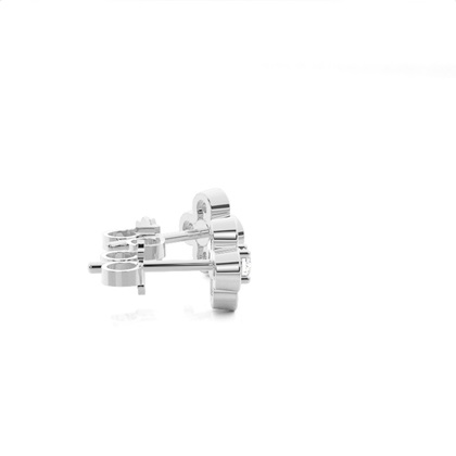 Lünette Einstellung runder Diamant-Ohrstecker