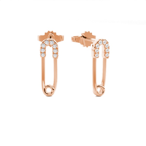Prong Setting Round Diamond Stud Earring