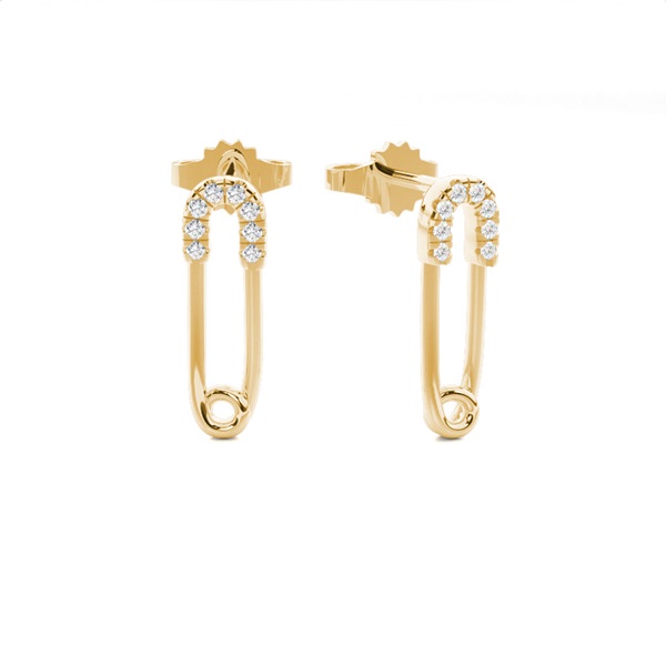 Prong Setting Round Diamond Stud Earring
