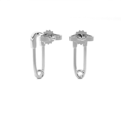Prong Setting Round Diamond Stud Earring