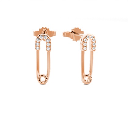 Prong Setting Round Diamond Stud Earring