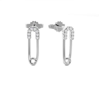 Prong Setting Round Diamond Stud Earring