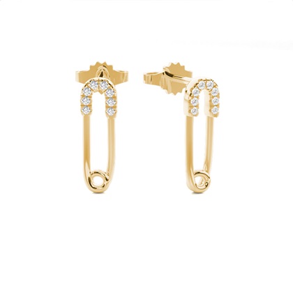 Prong Setting Round Diamond Stud Earring