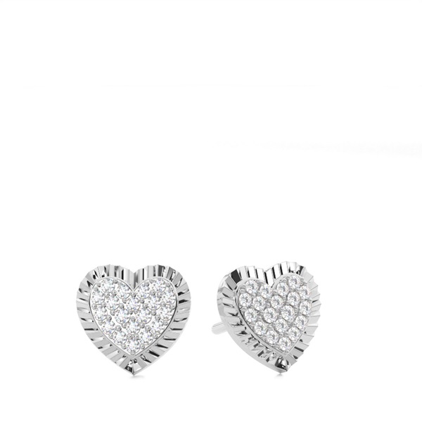 Shared Prong Setting Round Diamond Stud Earring