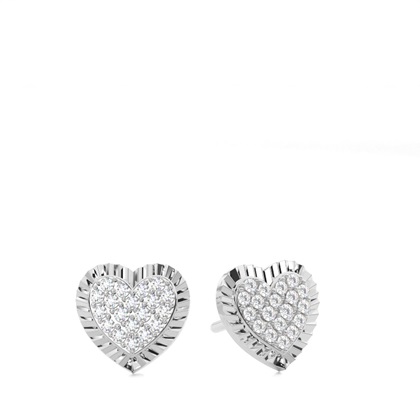 Shared Prong Setting Round Diamond Stud Earring