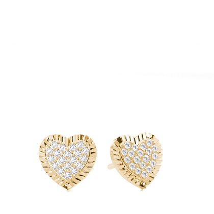 Shared Prong Setting Round Diamond Stud Earring