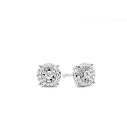 Micro Chaton Zetting Briljant Diamanten Oorknopjes