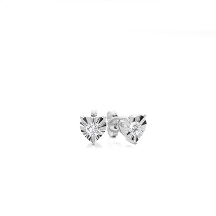 Illusion Plate Prong Setting Round Stud Diamond Earrings