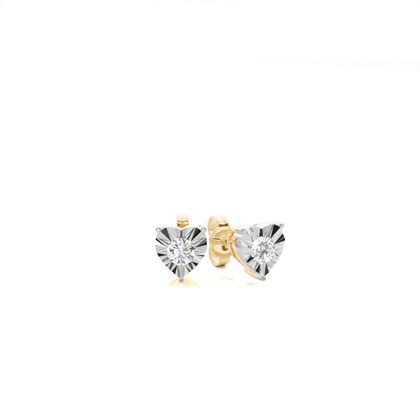 Illusion Plate Prong Setting Round Stud Diamond Earrings