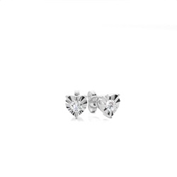 Illusion Plate Prong Setting Round Stud Diamond Earrings