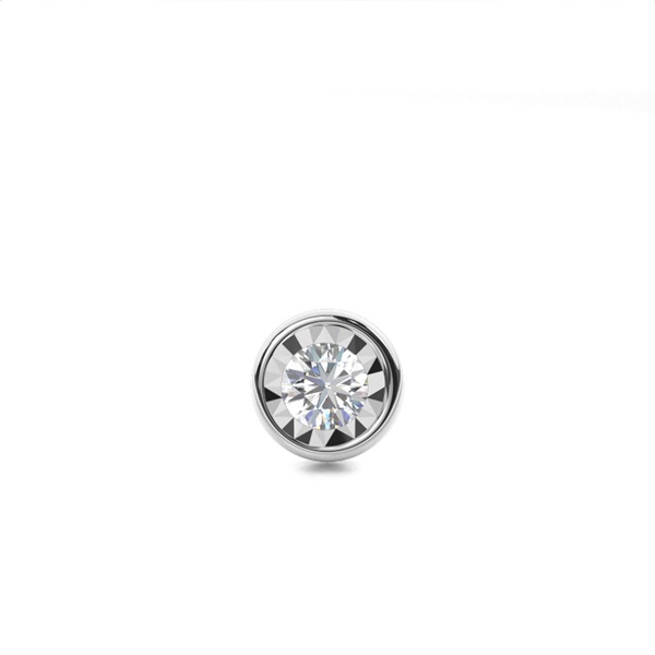Illusion Plate Prong Setting Diamond Mens Single Earring