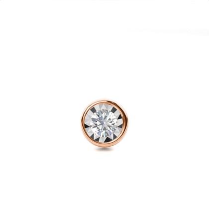 Illusion Plate Prong Setting Diamond Mens Single Earring