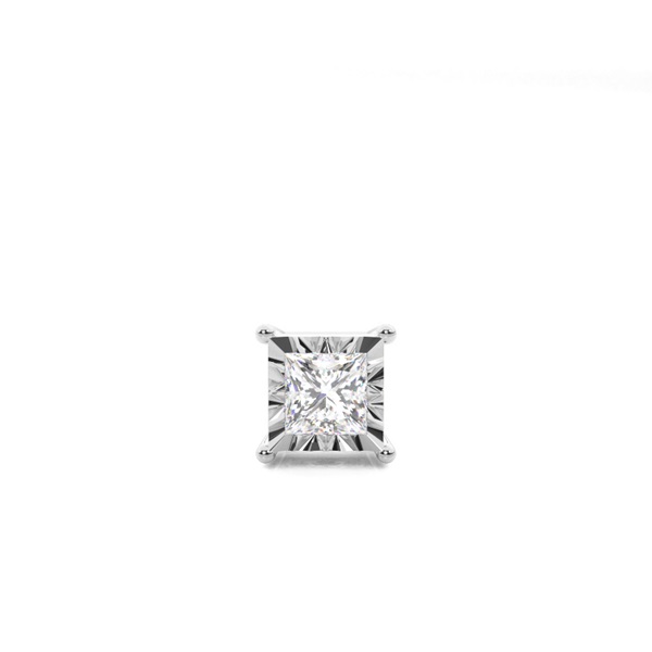 Illusion Plate Prong Setting Diamond Mens Single Earring