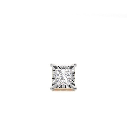 Illusion Plate Prong Setting Diamond Mens Single Earring