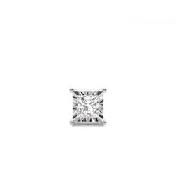 Illusionsplatte Prong-Einstellung Diamant-Mens Einzelner Ohrring