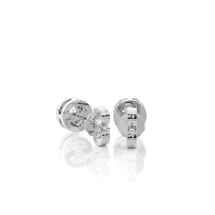 Illusion Plate Prong Setting Round Stud Diamond Earrings