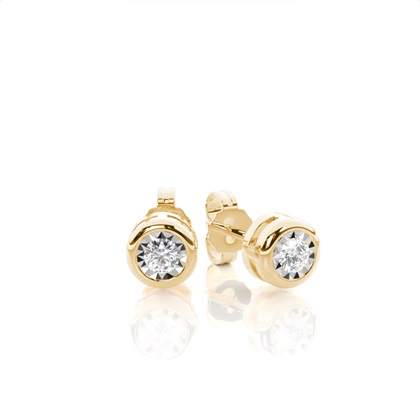 Illusion Plate Prong Setting Round Stud Diamond Earrings