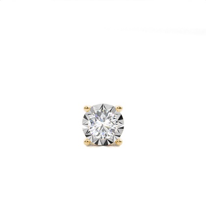 Illusion Plate Prong Setting Diamond Mens Single Earring