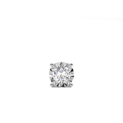 Illusionsplatte Prong-Einstellung Diamant-Mens Einzelner Ohrring