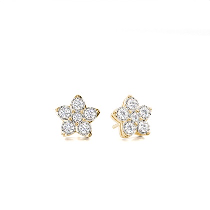 Illusion Plate Prong Setting Round Stud Diamond Earrings