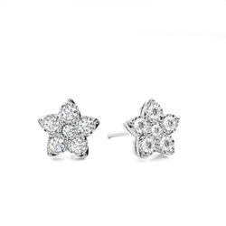 Illusion Plate Prong Setting Round Stud Diamond Earrings