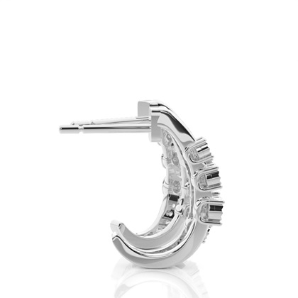 Illusionsplatte Prong-Einstellung Runde Diamant-Cluster-Ohrringe