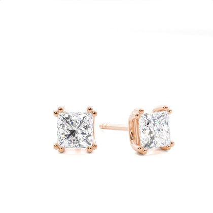 Princess Cut Diamond Earrings 