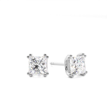 Princess Cut Diamond Earrings 