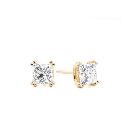 Princess Cut Diamond Earrings 