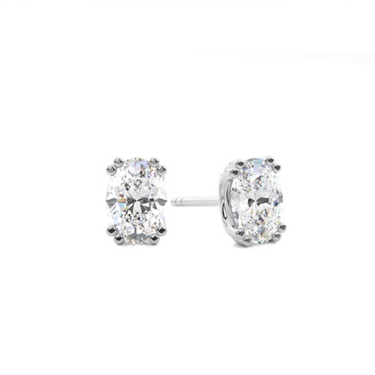 Oval Diamond Earrings