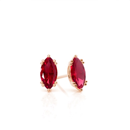 Rose Gold Ruby Earrings Diamond