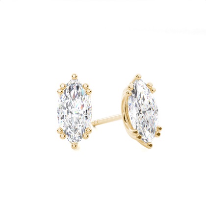 Yellow Gold Diamond Earrings