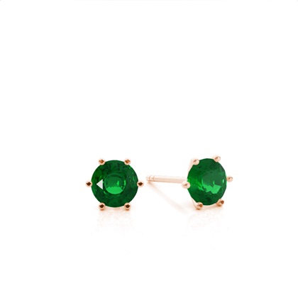 Rose Gold Emerald Diamond Earrings Diamond