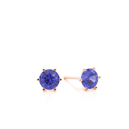 Prong Setting Tanzanite Stud Earrings