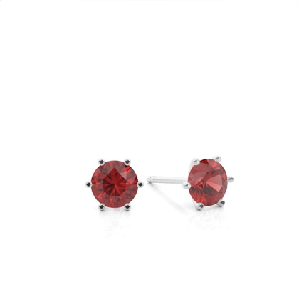 Prong Setting Garnet Stud Earrings