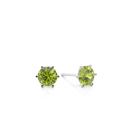 Prong Setting Peridot Stud Earrings