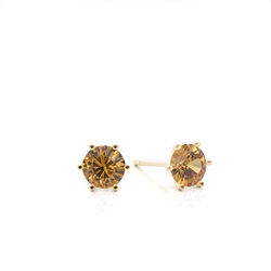 Prong Setting Citrine Stud Earrings