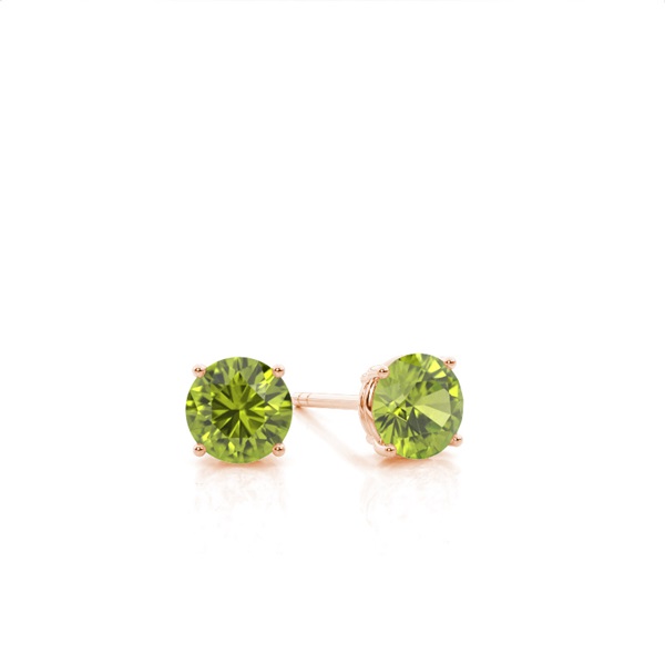 Prong Setting Peridot Stud Earrings
