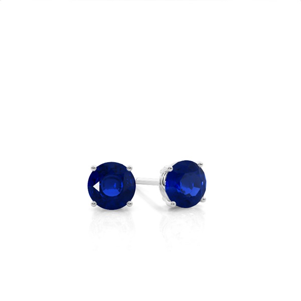 Prong Setting Blue Sapphire Stud Earrings