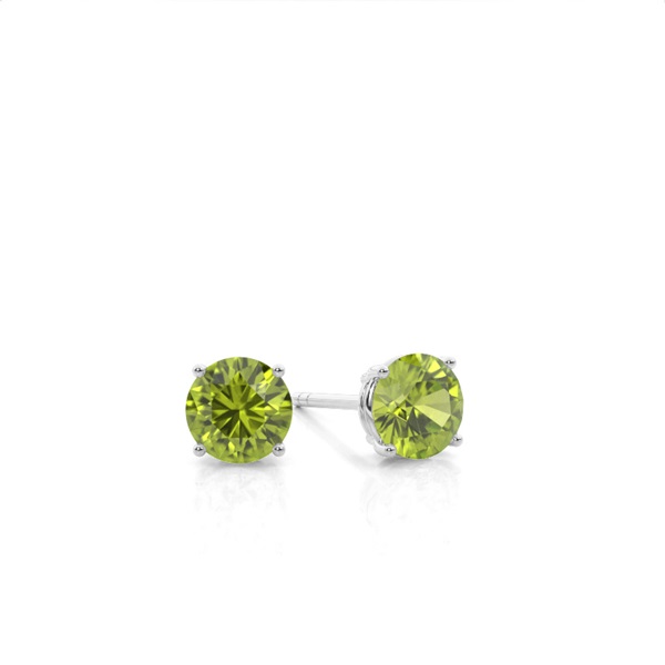 Prong Setting Peridot Stud Earrings