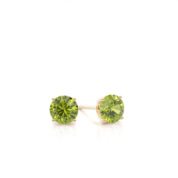 Prong Setting Peridot Stud Earrings